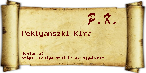 Peklyanszki Kira névjegykártya